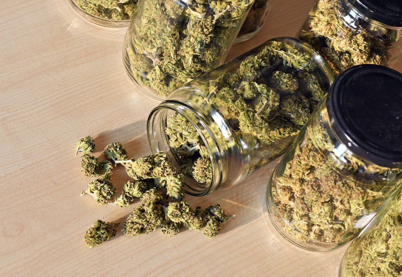 Cannabis in Glass Jar